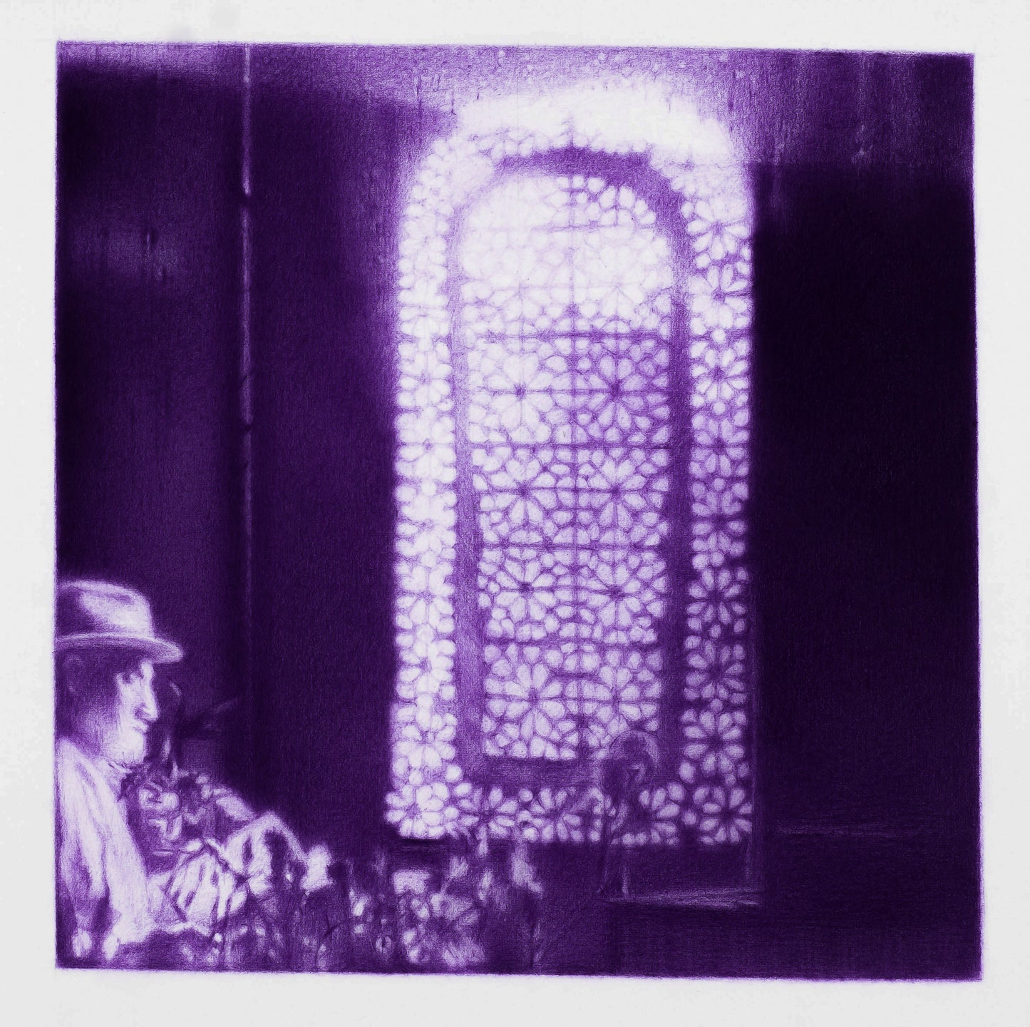 Observing Matisse with Egyptian curtain (Vence), 2020