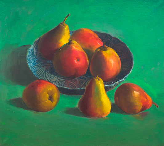 Pears in blue bowl | 2022